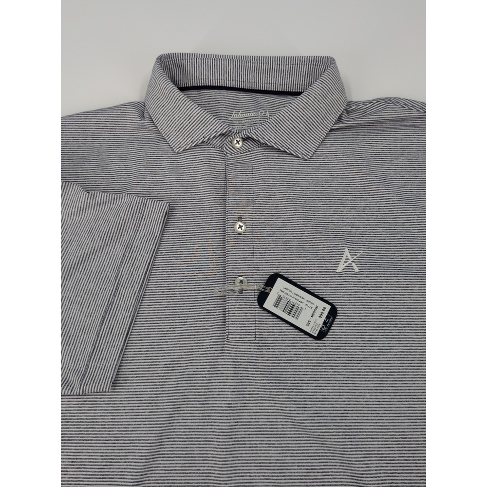 Johnny -O Men's Performance Jersey Polo Lyndonn Blue Stripe Men's Sz Medium NWT